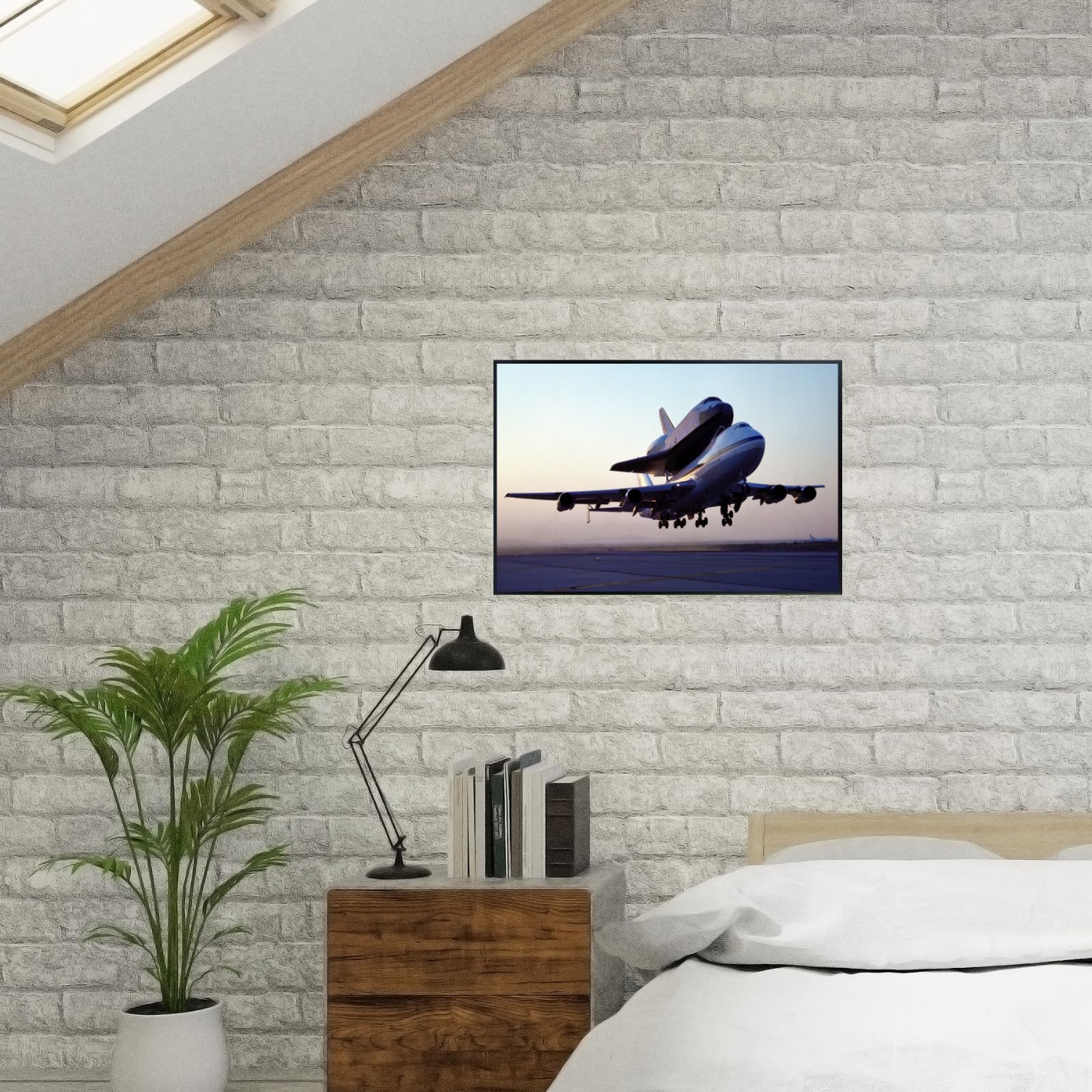 Blessed Posters 747 Shuttle Carrier Aircraft No 911 Poster – Galaxy Wall Art Print for Home Office Bedroom Decor – Space Photography Artwork
