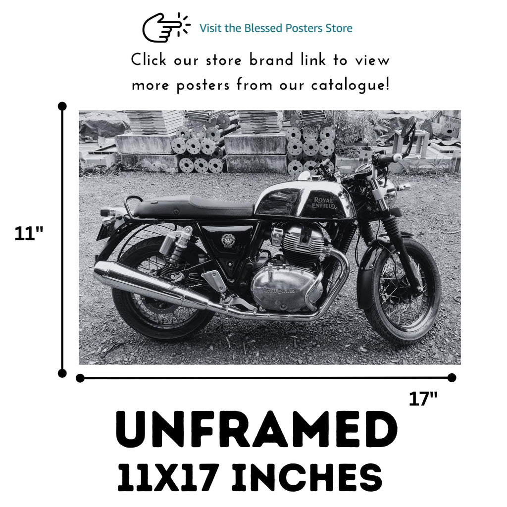 Royal Enfield Continental GT 650 Wall Art Poster – Modern Motorbike Decor for Garage, Office, or Living Room