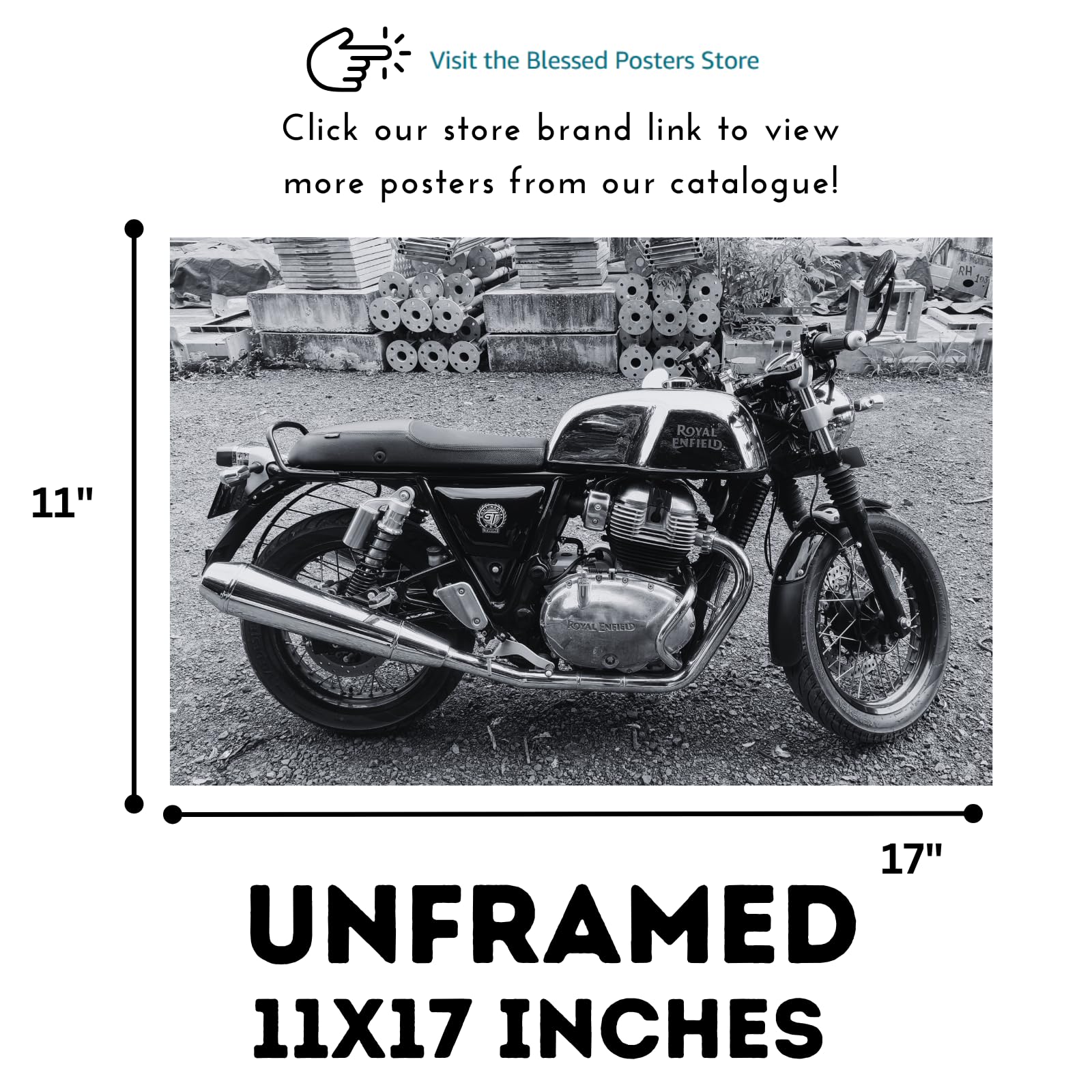Royal Enfield Continental GT 650 Wall Art Poster – Modern Motorbike Decor for Garage, Office, or Living Room