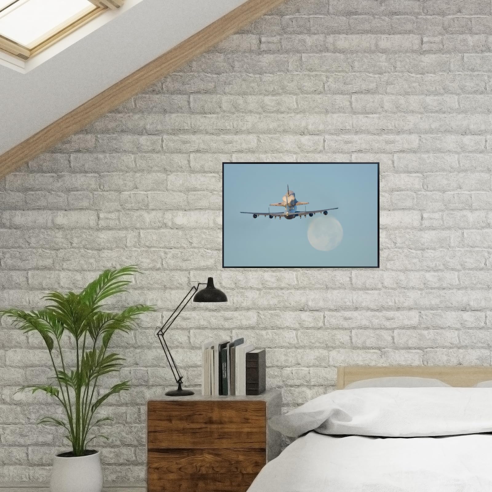 Blessed Posters 747 Shuttle Carrier Aircraft Poster – Galaxy Wall Art Print for Home Office Bedroom Decor – Space Photography Artwork