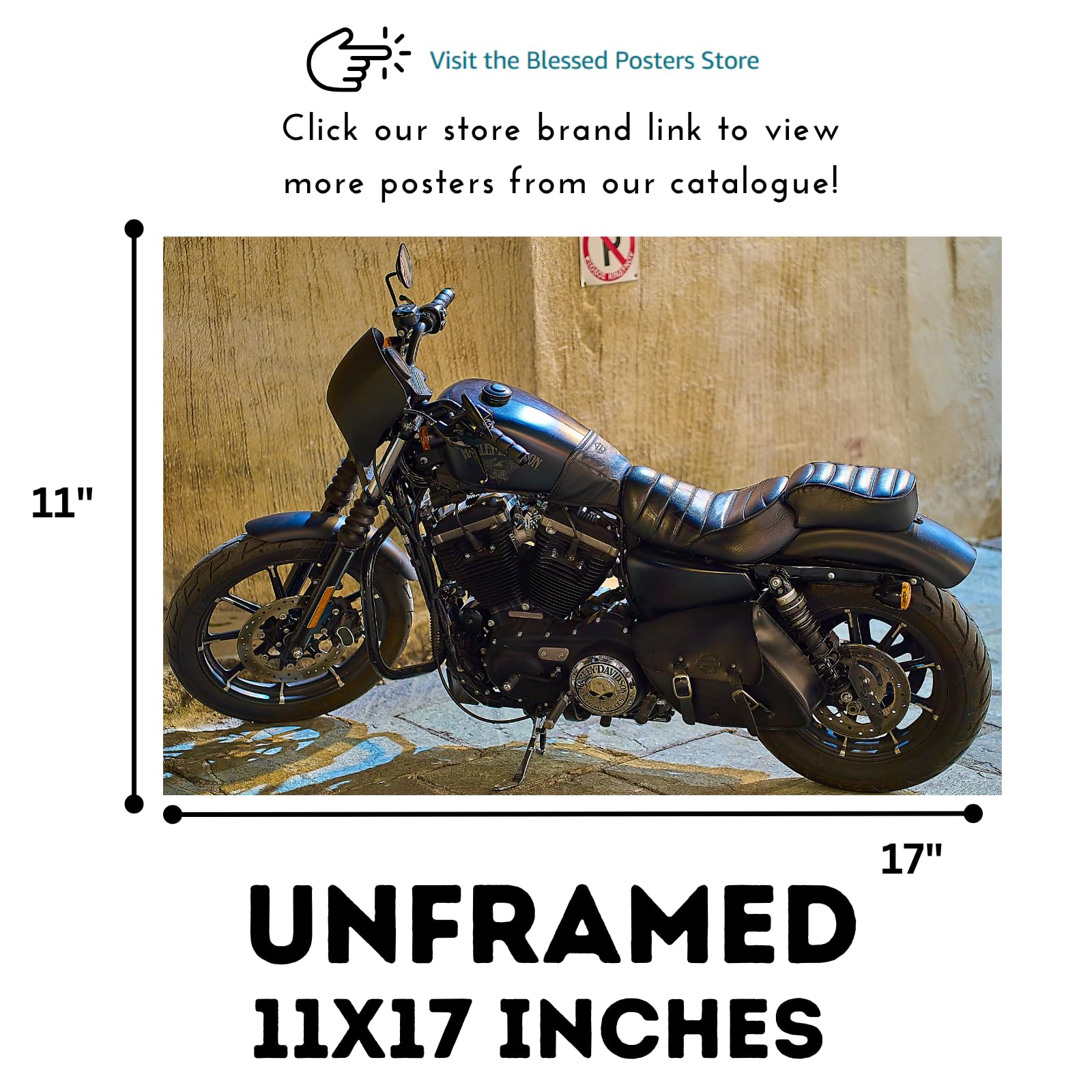 Sportster Poster - Classic Motorcycle Wall Art for Garage, Office, or Home
