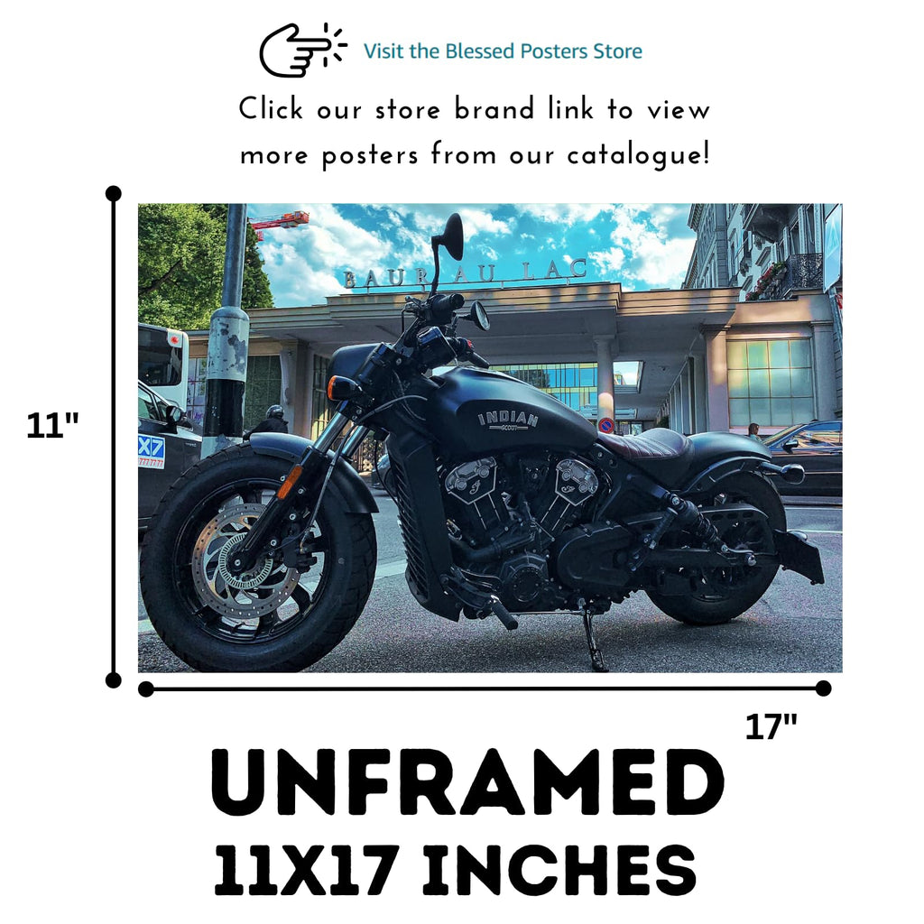 Indian Scout Motorcycle Wall Art - Modern Motorbike Decor for Garage, Office, or Living Room