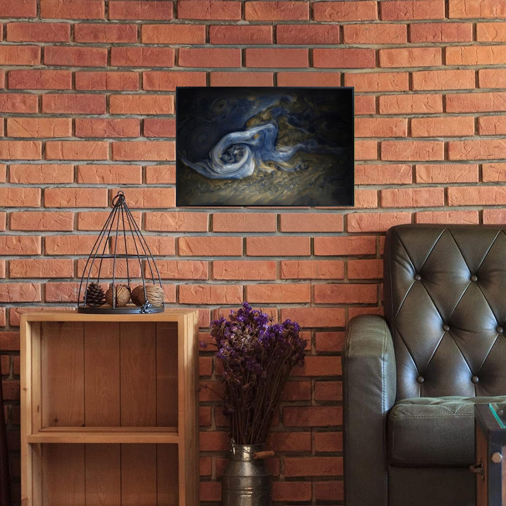 Blessed Posters Jovian Tempest Poster – Jupiter Storm Wall Art Print for Bedroom, Living Room, Office, or Home Decor – Space Astronomy Photography Artwork