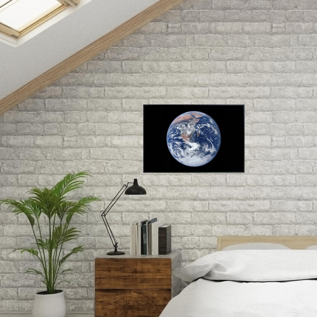 Blessed Posters Blue Marble Earth Poster – Space Planet Wall Art Print for Bedroom, Living Room, Office, or Home Decor – Astronomy Galaxy Photography Artwork