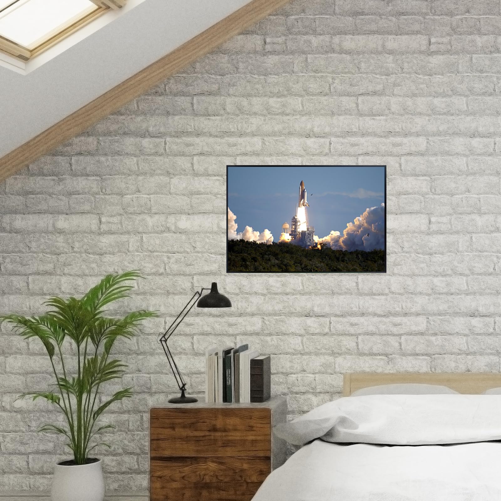 Blessed Posters STS-107 Rocket Launch Wall Art – Space Shuttle Columbia Print – NASA Astronomy Decor for Home Office Bedroom Living Room