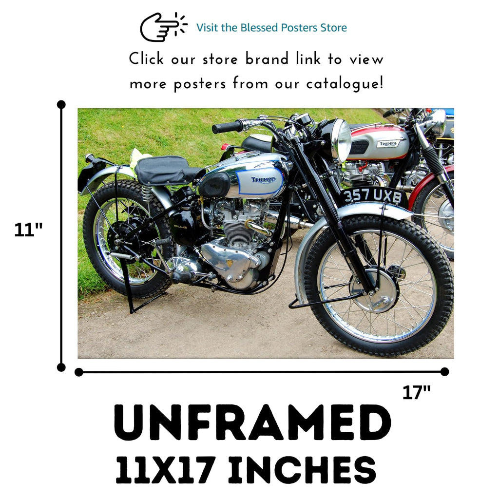 Triumph 6T Thunderbird Poster - Classic Motorcycle Wall Art for Garage, Office, Home