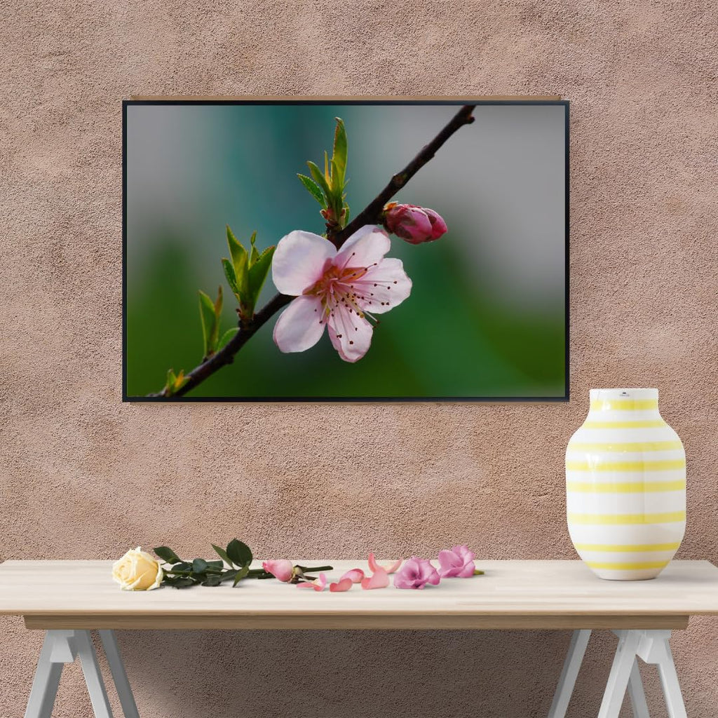 Peach Blossom Wall Art Poster – Botanical Flower Print for Home Decor, Nature-Inspired Floral Artwork for Living Room, Bedroom, or Office – Elegant Botanical Poster