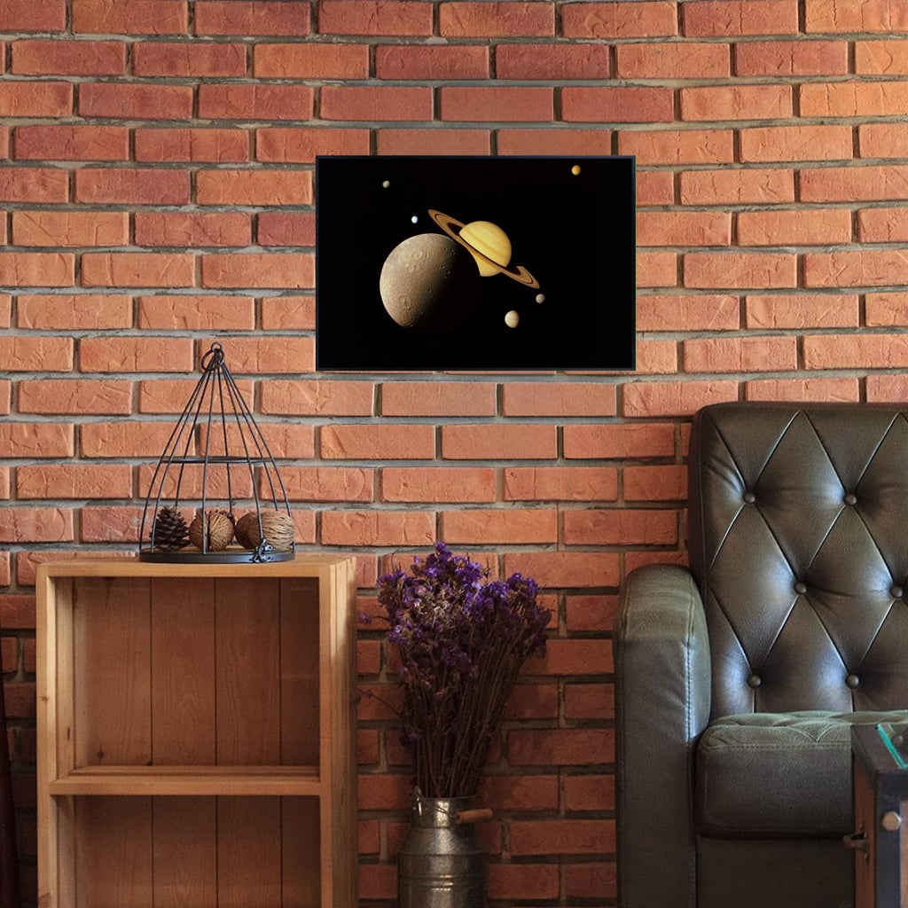 Blessed Posters Saturn System Montage Poster – Night Sky Wall Art Print for Home, Bedroom, Living Room, Office – Space and Astronomy Photography Artwork