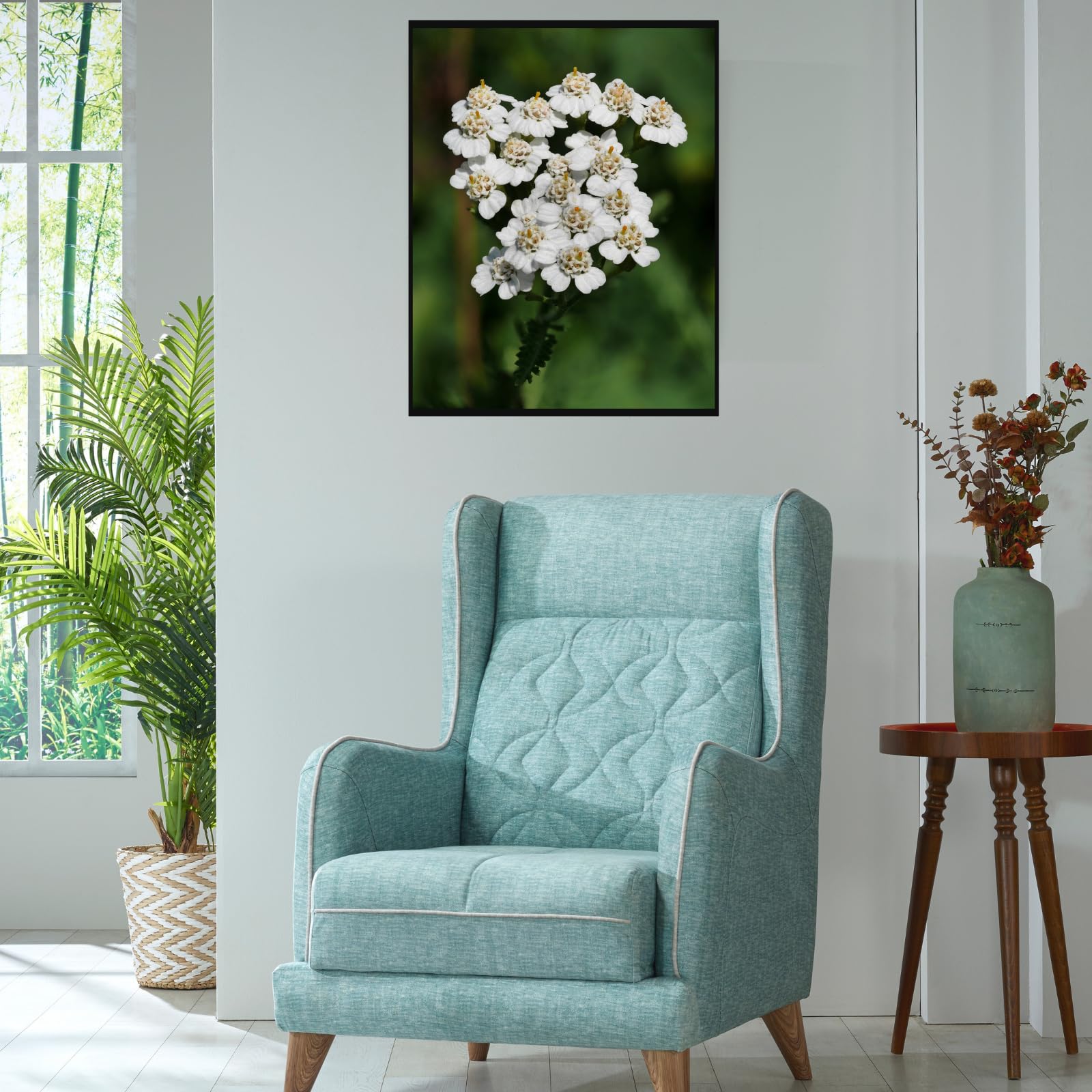 Yarrow Botanical Poster Wall Art – Vintage Flower Print for Home Decor, Living Room, Bedroom, Office, Botanical Illustration Artwork