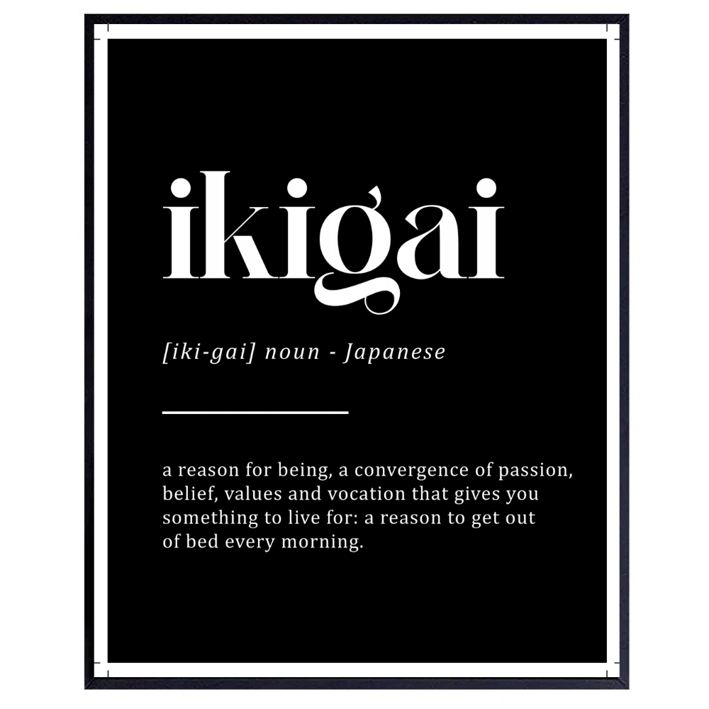 Trendy Japanese Word Quote - Affirmations Wall Poster - 8x10 - Ikigai ...